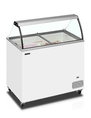 IC301SC+SO  Skopglassfrys 7x5 liter, plana skjutlock