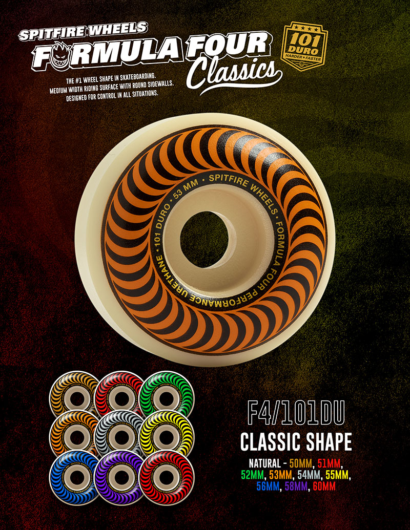 Spitfire F4 Classics 101DU 54mm Silver Skateboard Wheels - 3