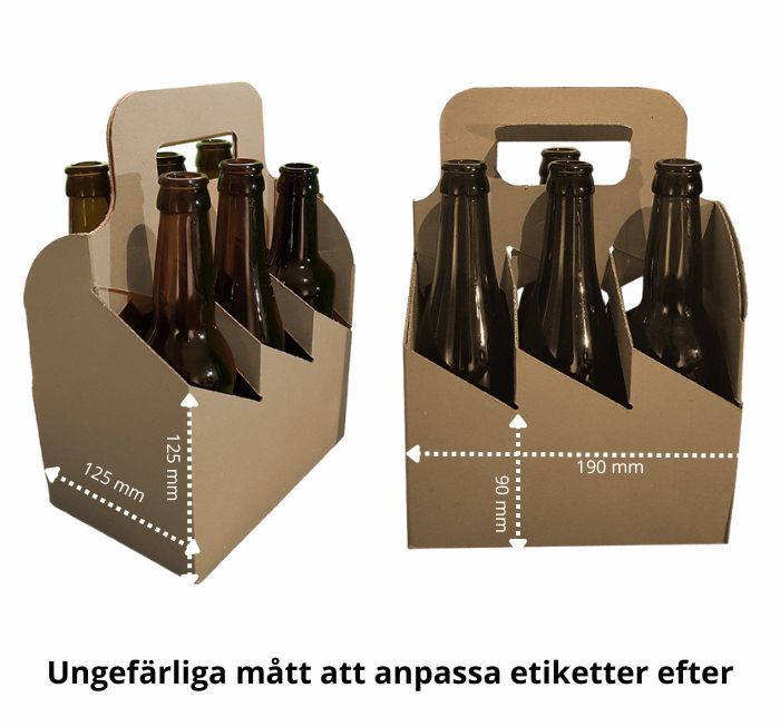 6-pak til flasker brun, 200 stk - 2