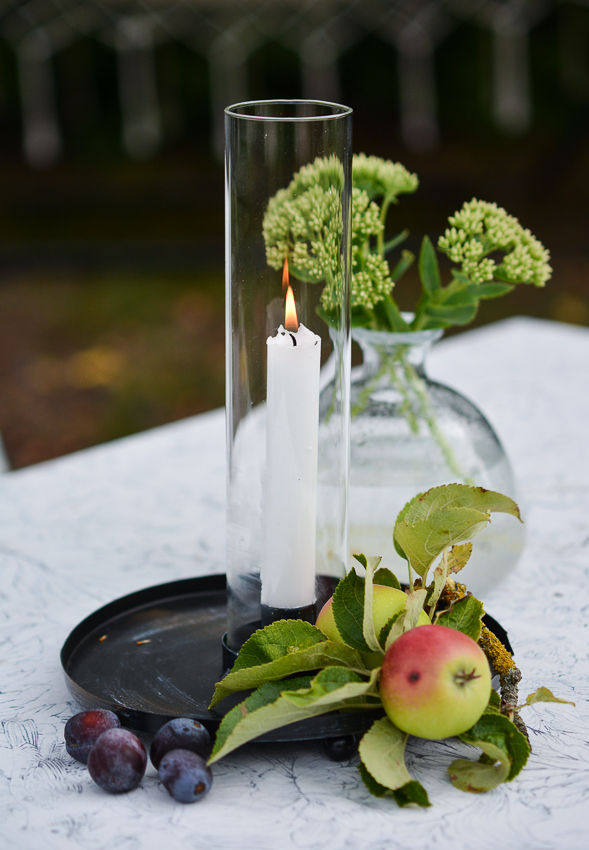 Lykta - Ljusstake med fat - 25x20 cm - 2