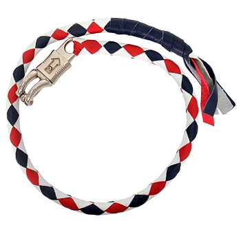 Get Back Leather whip MC Red / White / Blue.