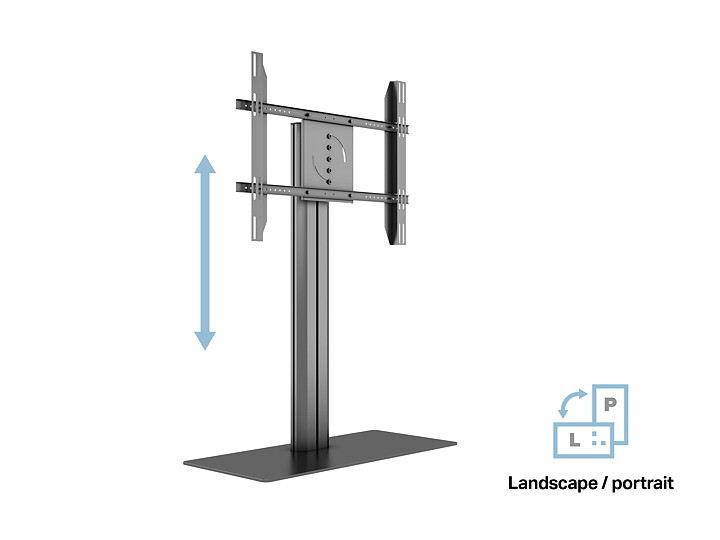 M Public Display Stand 110 HD Single w. Floorbase Black