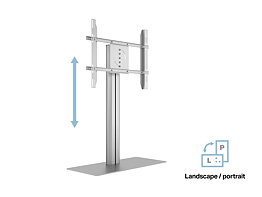 M Public Display Stand 110 HD Single w. Floorbase Silver