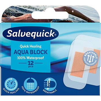 Plåster SALVEQUICK Aqua block  12x12/fp