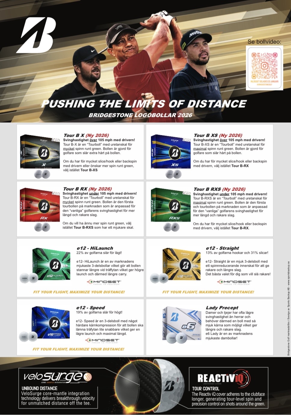 2026 års Bridgestone logobollar priser från: