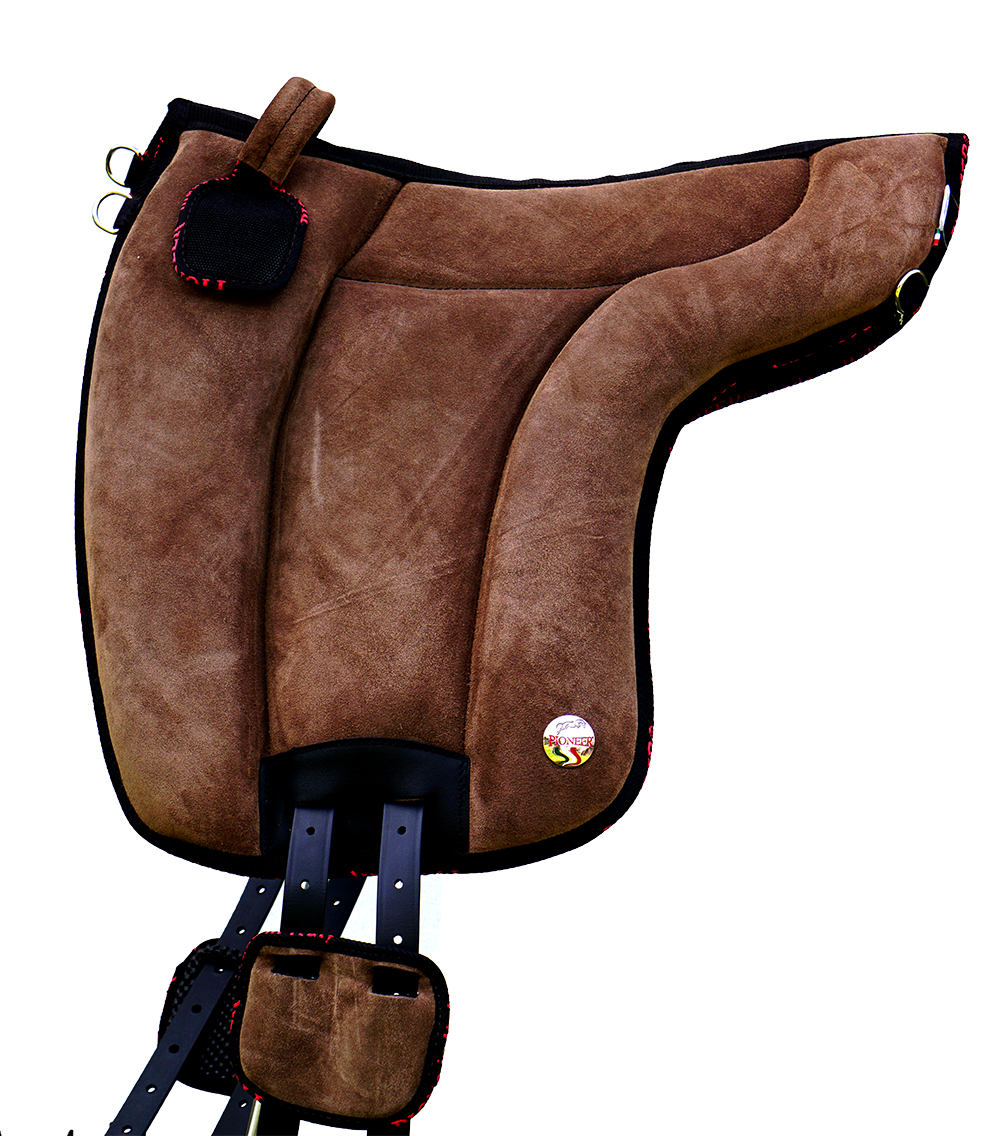 Atessa Ride pad / Bareback pad in suede (with stirrup attachments), CHOCOLATE - 7