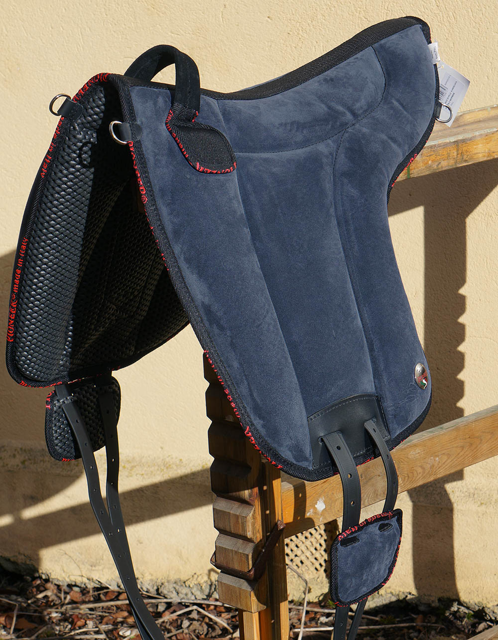 Atessa Ride pad / Bareback pad in suede (with stirrup attachments), STORM - 5