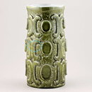 Mari Simmulson (1960s) Unique Green Vase with Geometric Relief 24 cm