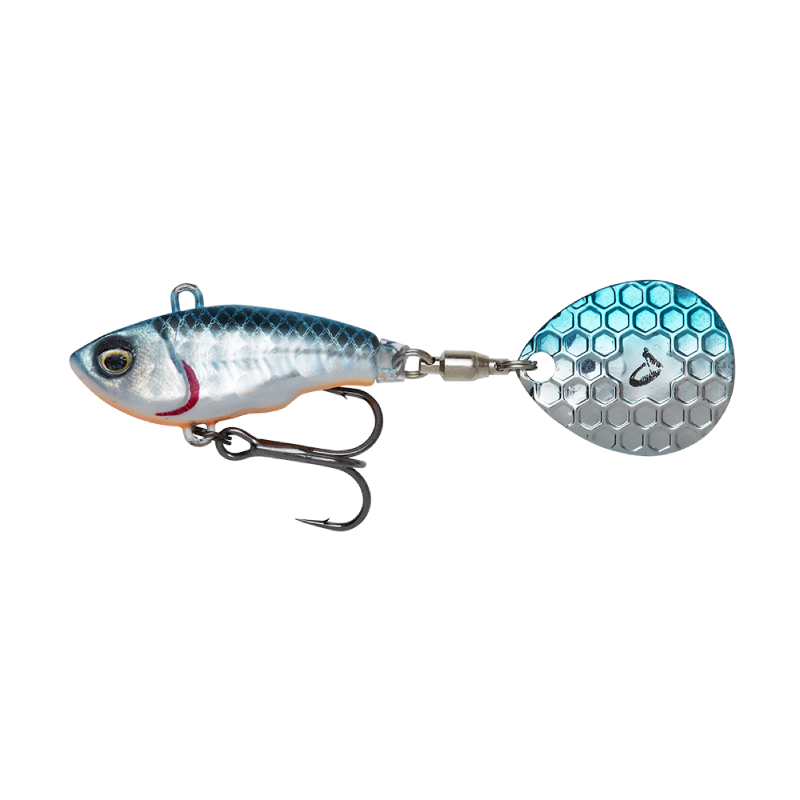 Savage gear fat tail spin 8cm 24g sinking tailspinner for perch trout and other predators
