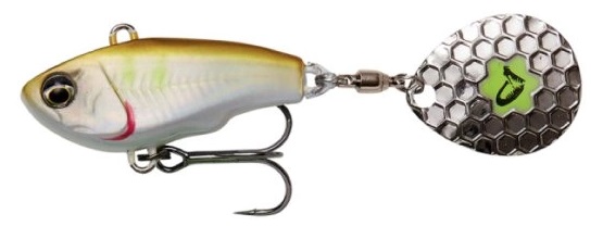 Savage gear fat tail spin 8cm 24g sinking tailspinner for perch trout and other predators