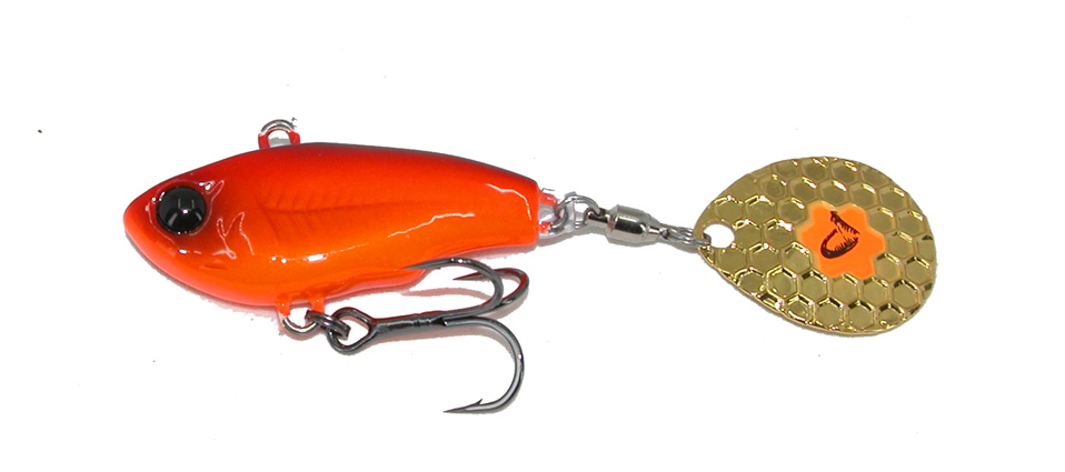 Savage gear fat tail spin 8cm 24g sinking tailspinner for perch trout and other predators