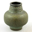 Gunnar Nylund (Igloo 1965) Green Vase with Circular Relief 11 cm