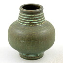 Gunnar Nylund (Igloo 1965) Green Vase with Circular Relief 11 cm