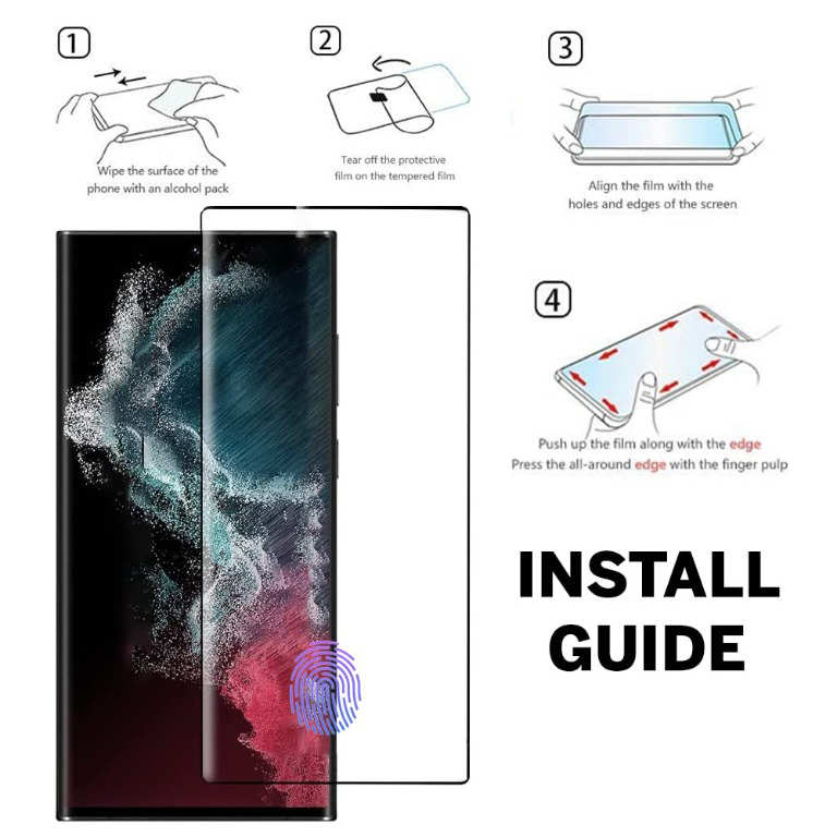 Samsung Galaxy S21 Ultra - Heltäckande Härdat Skyddsglas - 3