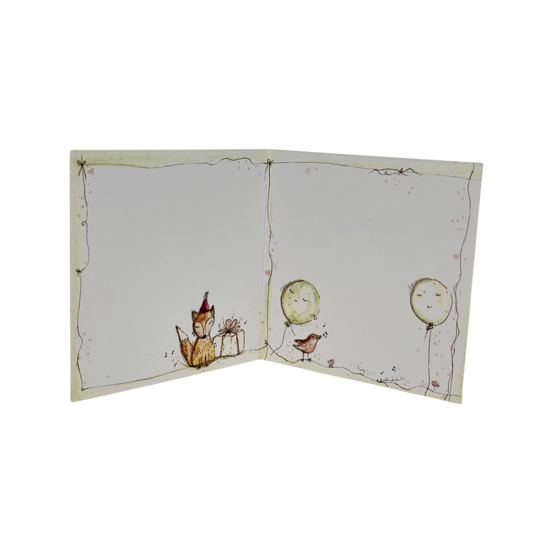Maja Gullstrand - Dubbelvikt Kort 7x7 cm - Hipp hipp HURRA! - 2
