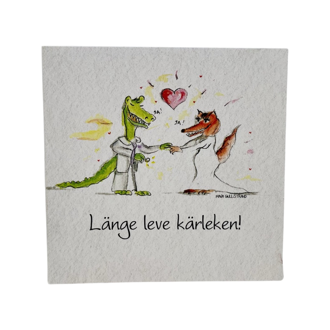 Maja Gullstrand - Dubbelvikt Kort 7x7 cm - Länge leve kärleken