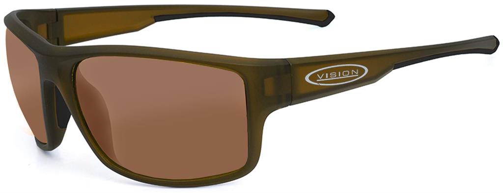 Polarized sunglasses from Vision. Lens that provides 100% protection against UVA, UVB and UVC light.