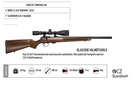 Paket Brno CZ 457 Varmint 22Lr