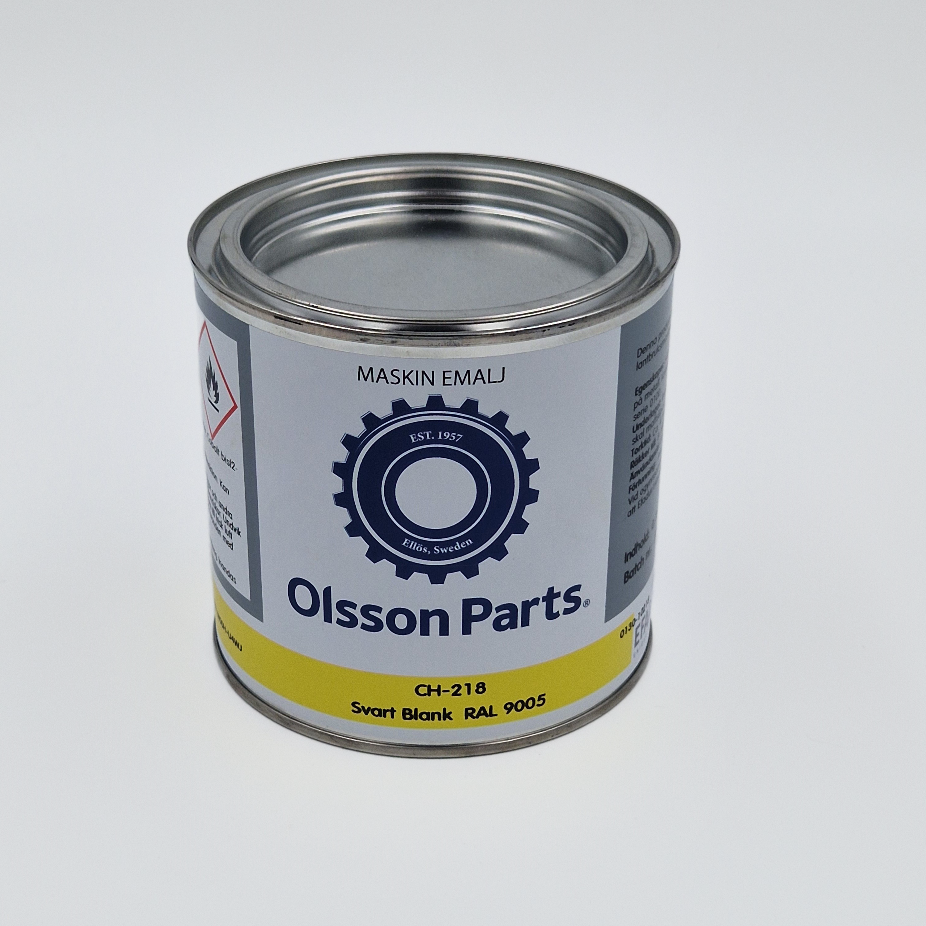 Maskinfärg svart blank 0,75L