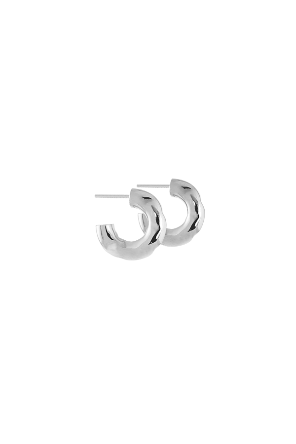 Small Lune Hoops Silver
