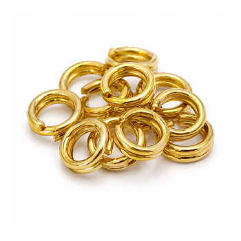 Loopring 4 mm guldfärgad metall 100-pack