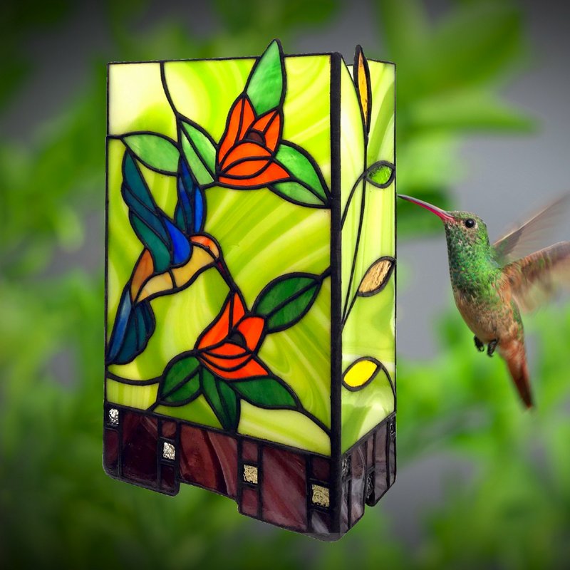 Målat glas bordslampa "Hummingbird" ↕ 32 cm - 4