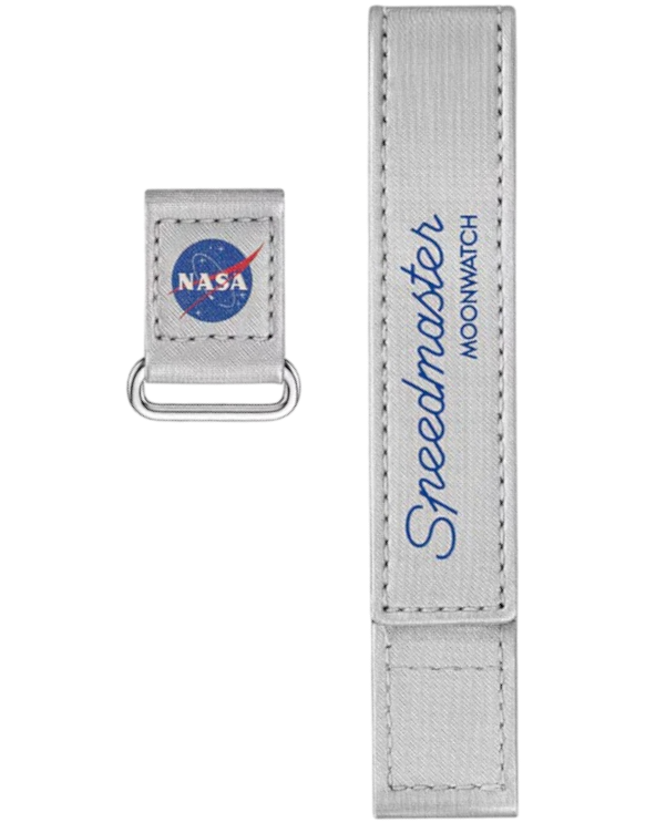 Omega 2-delars silver Speedmaster Moonwatch VELCRO® band, Nasa