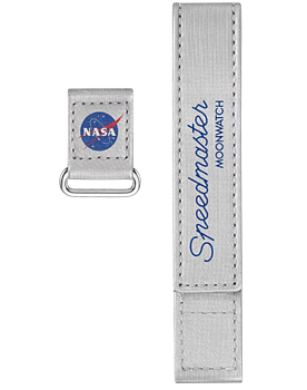 Omega 2-delars silver Speedmaster Moonwatch VELCRO® band, Nasa