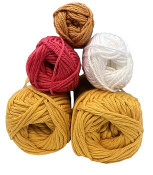 Mönster med garn till våffla med hallon & grädde 