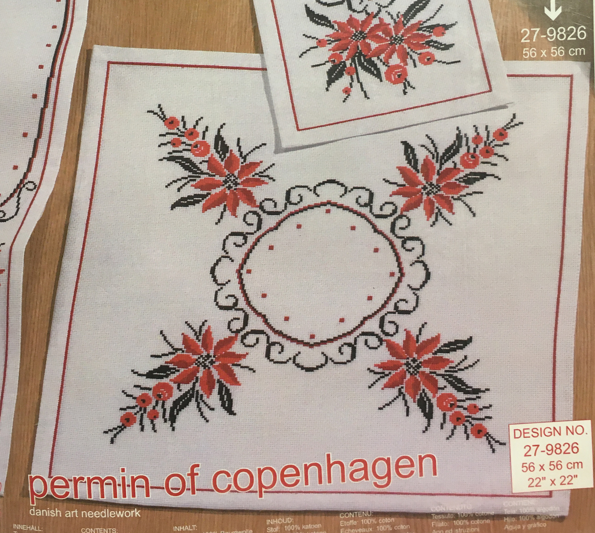 Duk korsstygn julblommor