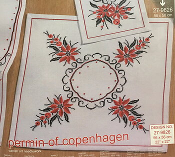 Duk korsstygn julblommor