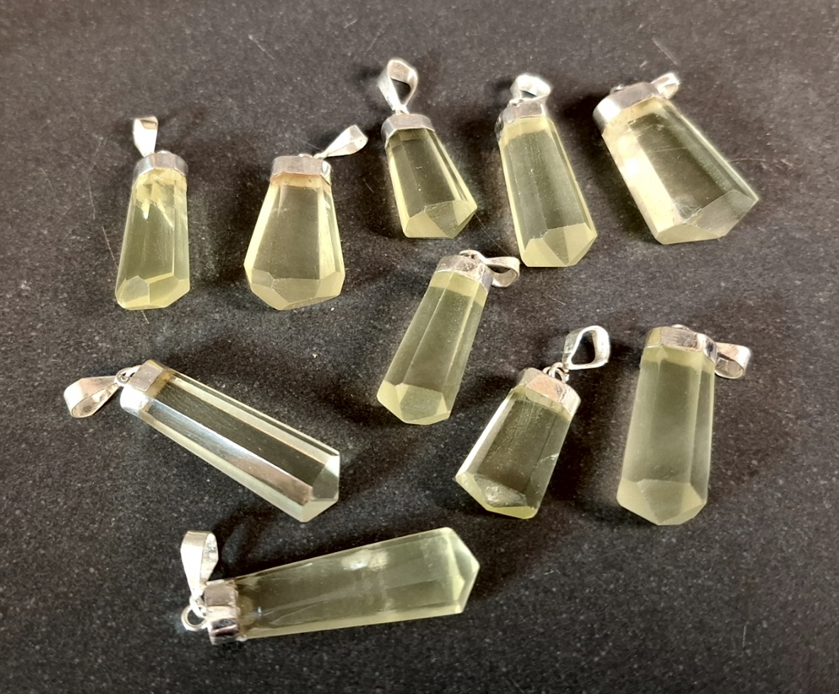 Hänge i Citronkvarts med Silvertopp  - 2