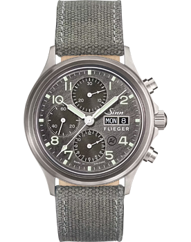 358.065 Sinn 358 Sa Pilot DS canvas läder grått