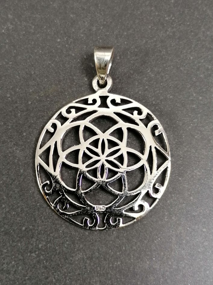 Seed of Life  Hänge i Silver med Swirl 