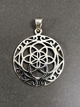 Seed of Life  Hänge i Silver med Swirl 