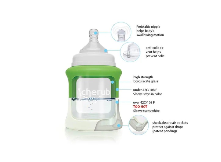 Cherub Baby Nappflaska Glas Wideneck 150ml 2pack - 3