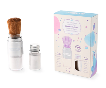 Make-up børste og sølvglimmer til børn