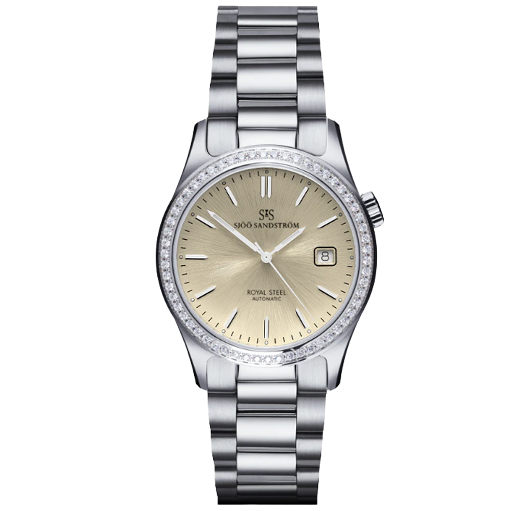 020913 Sjöö Sandström Royal Steel Classic 36 champagne diamantkrans