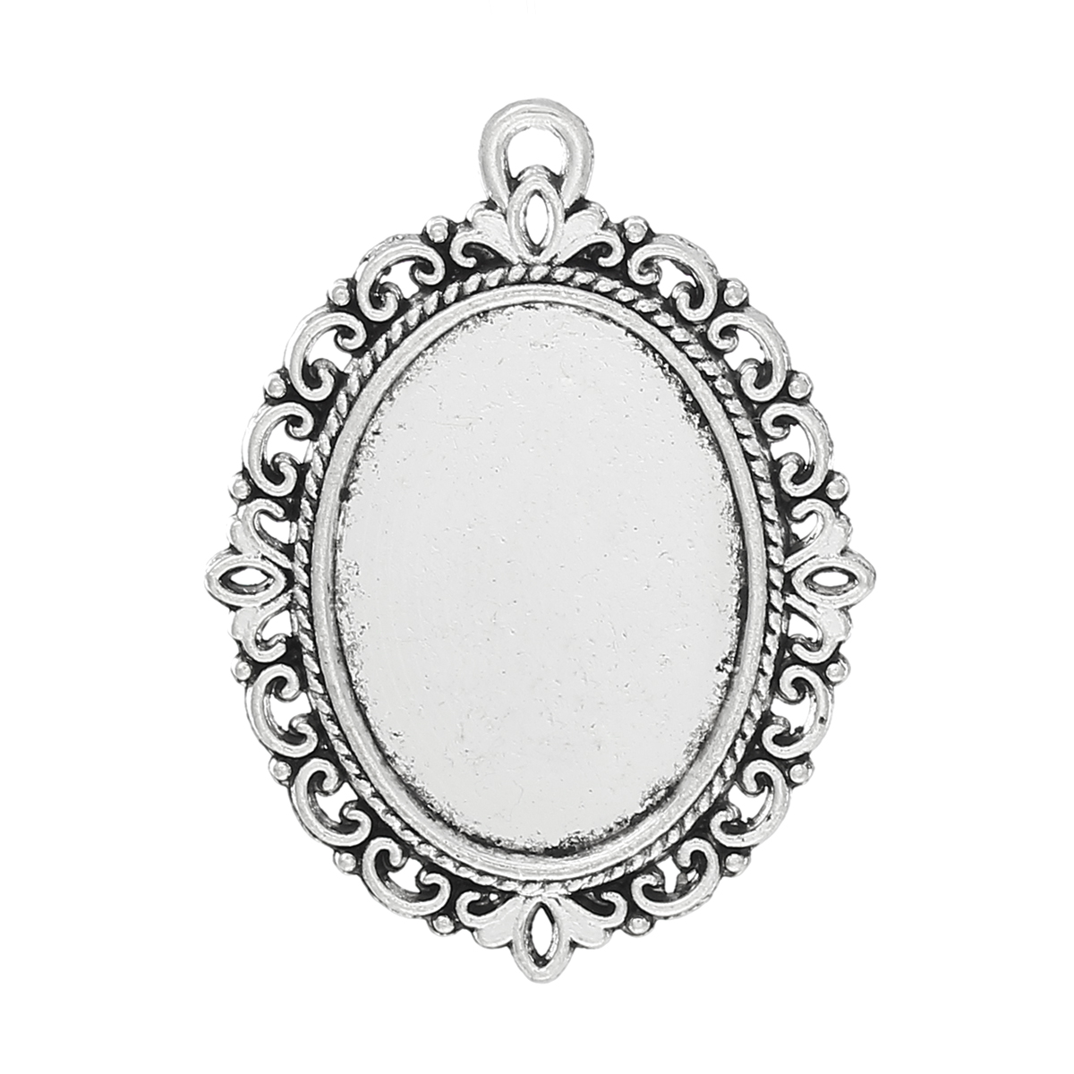 Cabochonhållare/ fäste-  Oval Silver 25x18mm