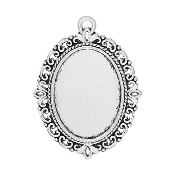 Cabochonhållare/ fäste-  Oval Silver 25x18mm