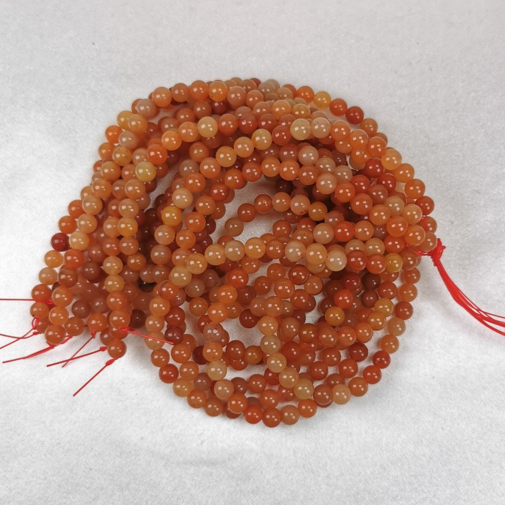 Aventurin rödorange 6mm halvädelsten