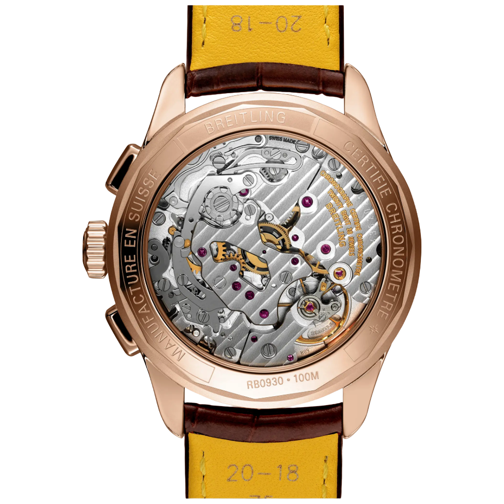Breitling RB0930371G1P1 Premier B09 Chronograph 42 18k rött guld baksida