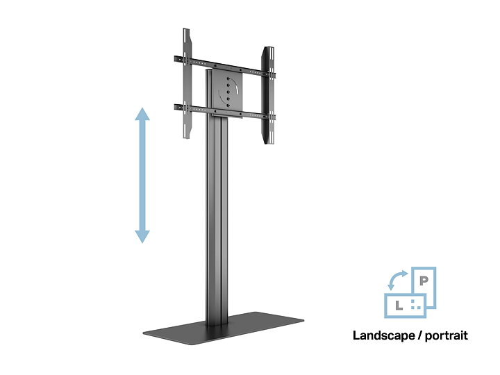 M Public Display Stand 145 HD Single w. Floorbase Black