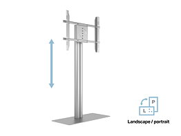 M Public Display Stand 145 HD Single w. Floorbase Silver