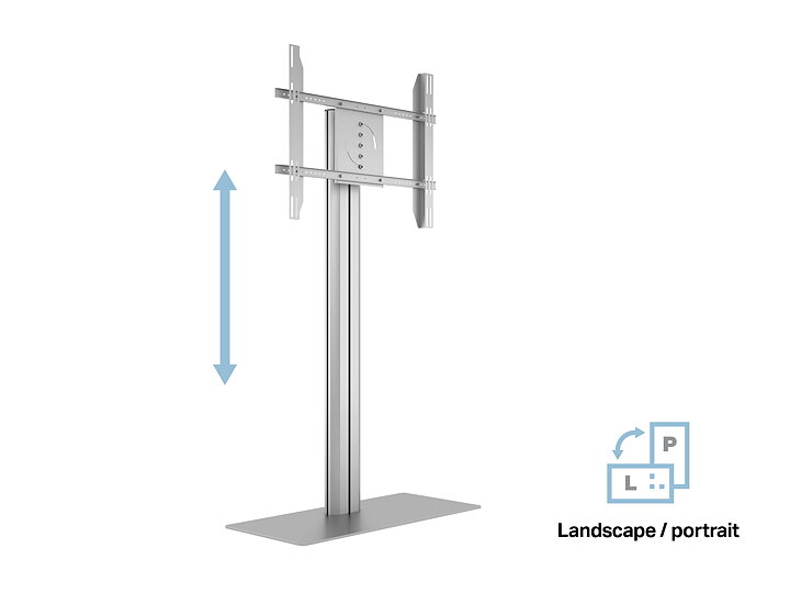 M Public Display Stand 145 HD Single w. Floorbase Silver