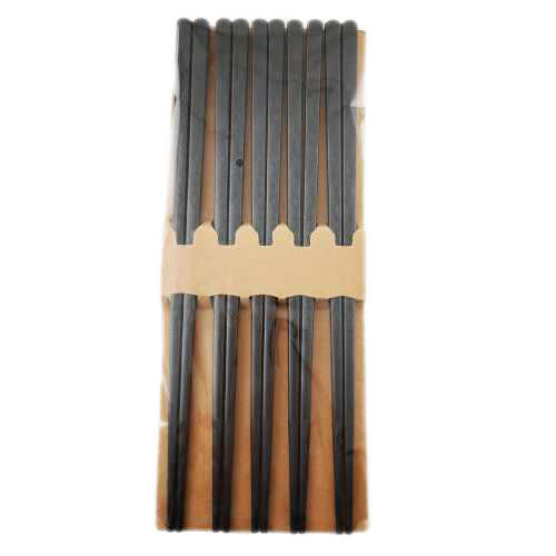 Ätpinnar - Svarta med bladmönster 10 pack