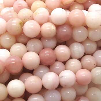 Rosa Opal 6mm rund ädelsten