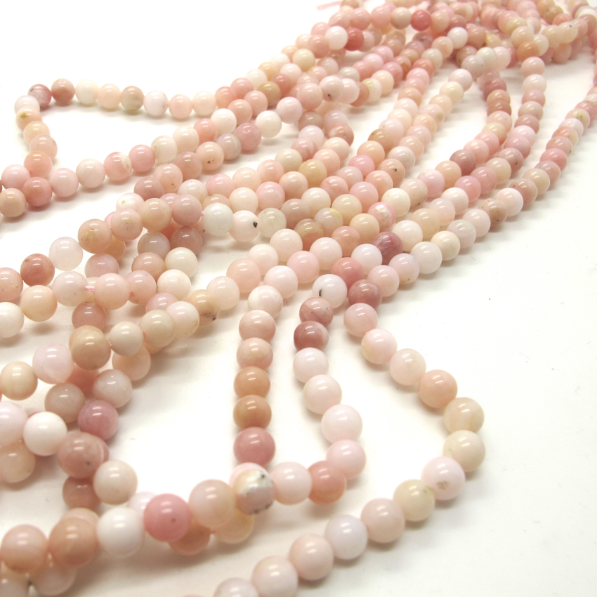 Rosa Opal 6 mm rund ädelsten - 4