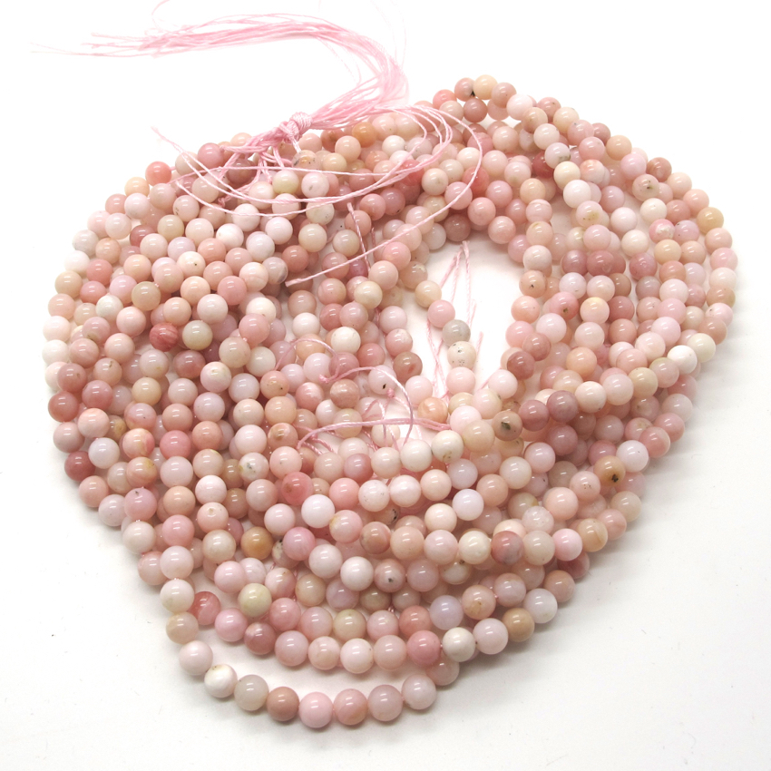Rosa Opal 6 mm rund ädelsten - 3
