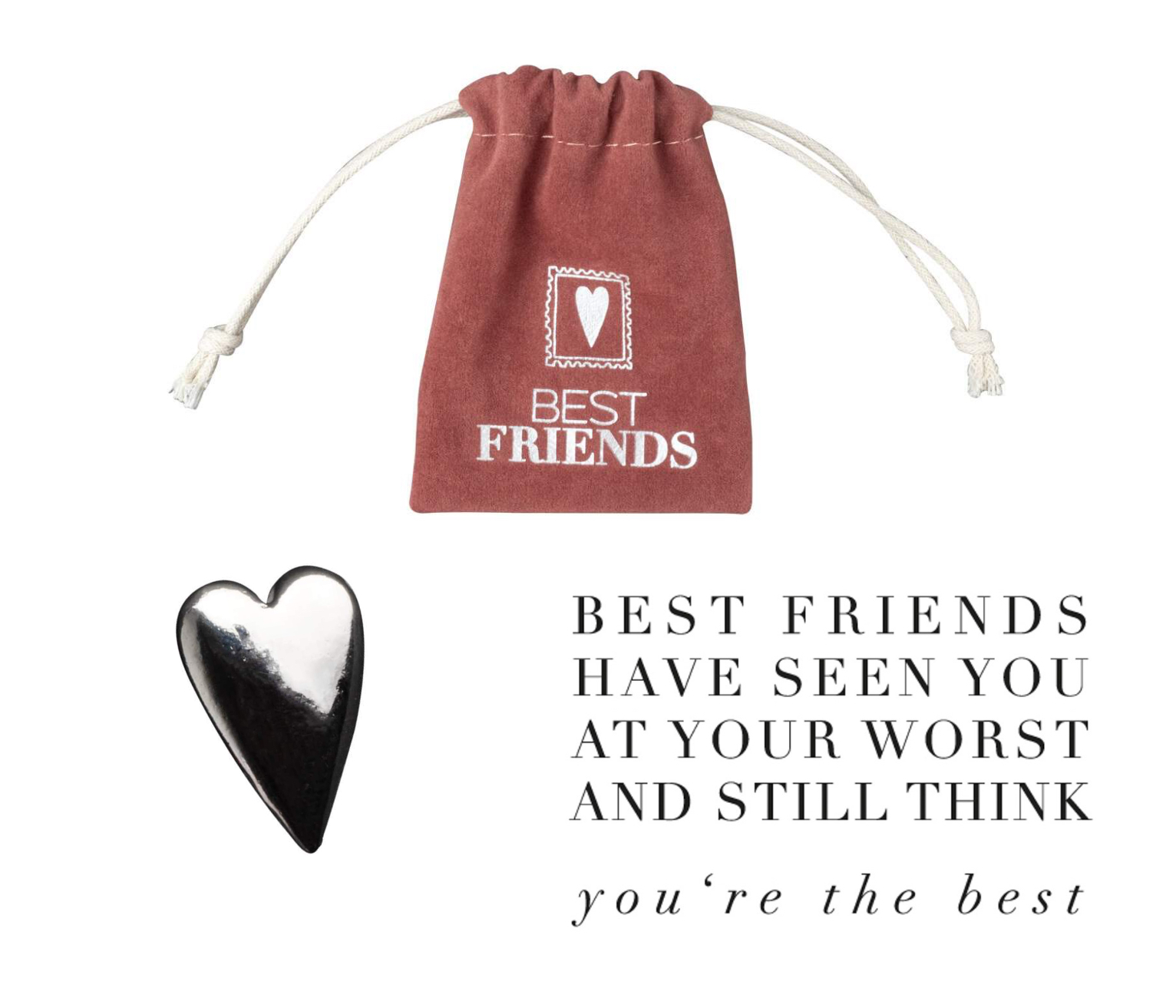Lyckoamulett - Hjärta - Best friends